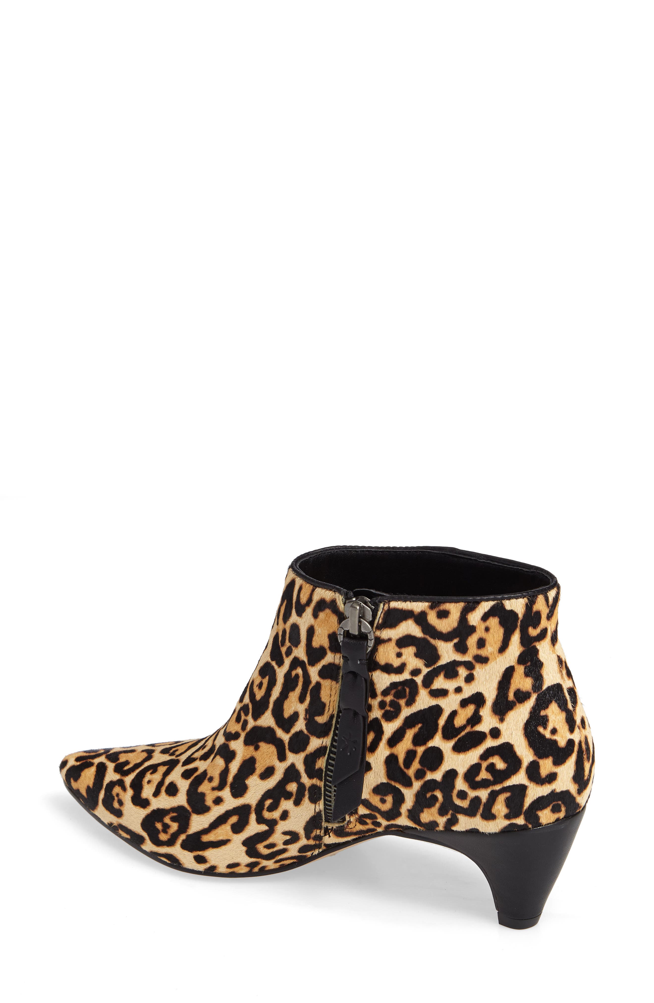 Dante II Genuine Calf Hair Pointy Toe Bootie, Alternate, color, LEOPARD CALF HAIR