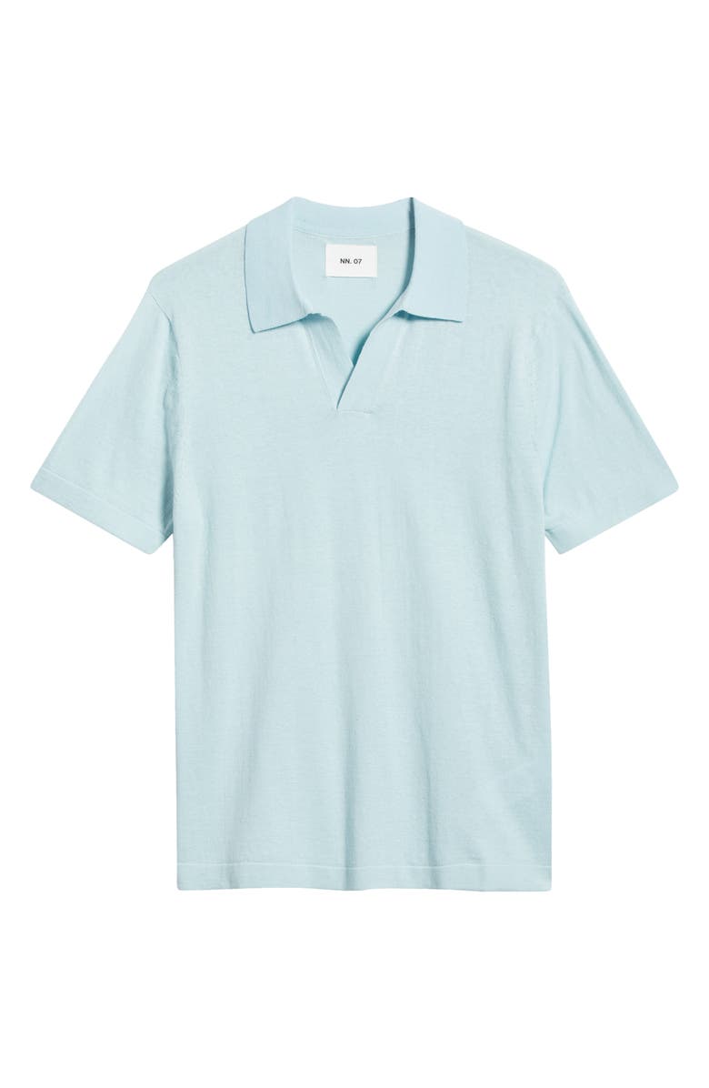 NN07 Ryan 6311 Cotton & Linen Johnny Collar Polo, Alternate, color, Winter Sky