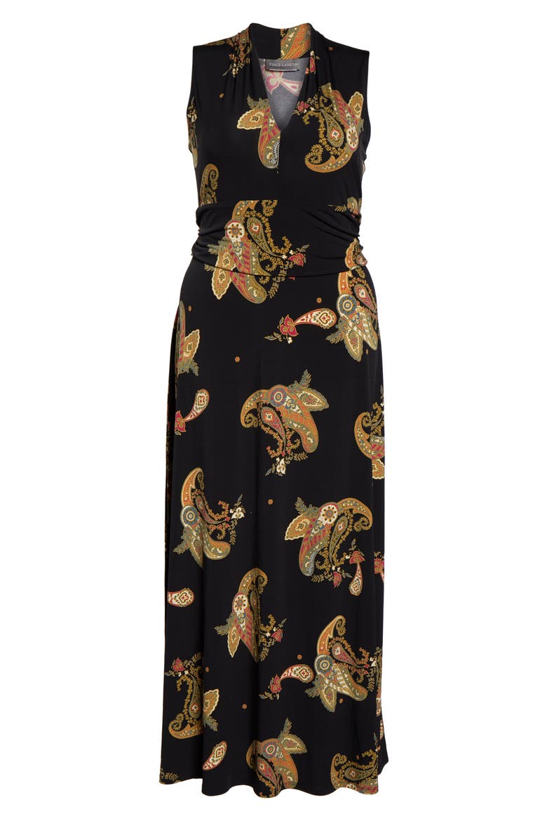 Paisley Spice Maxi Dress, Alternate, color, RICH BLACK