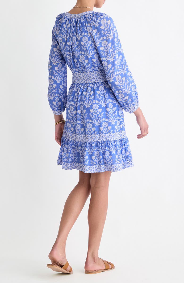 vineyard vines Print Tie Waist Long Sleeve Dress, Alternate, color, Floral Breaker Blue