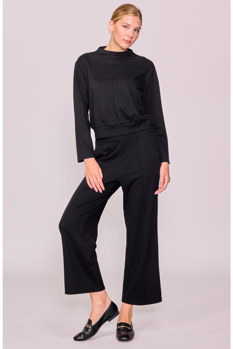 Funnel Neck Pullover, Alternate, color, BLACK