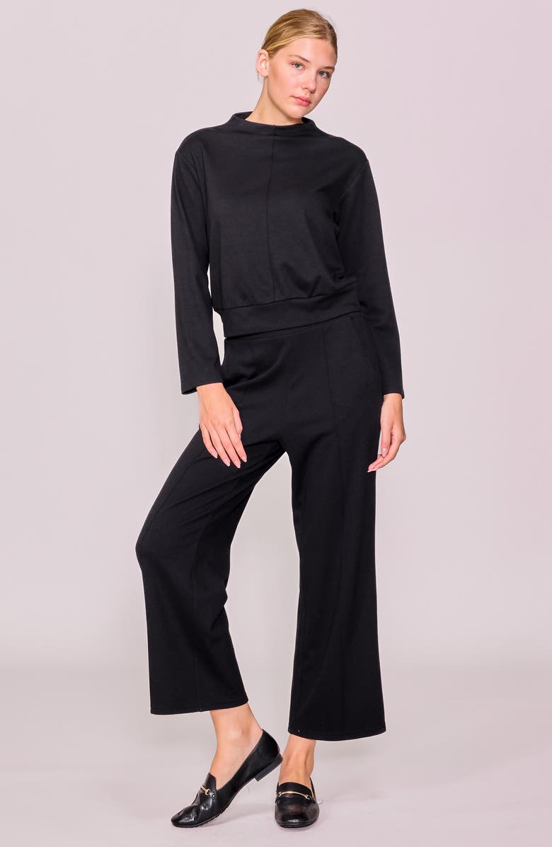 MELLODAY Funnel Neck Pullover, Alternate, color, Black