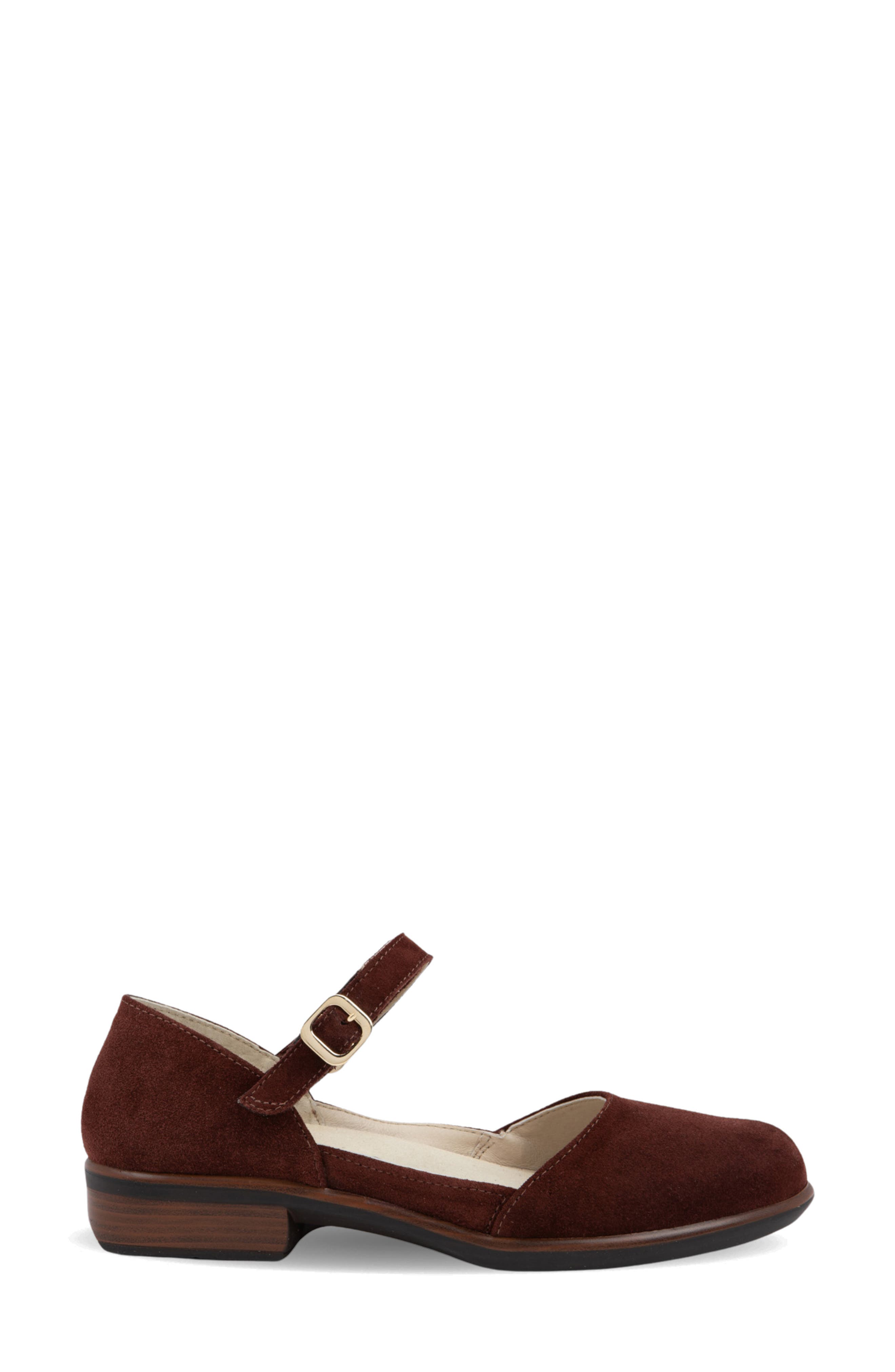 Aniham Ankle Strap Flat, Alternate, color, CABERNET SUEDE