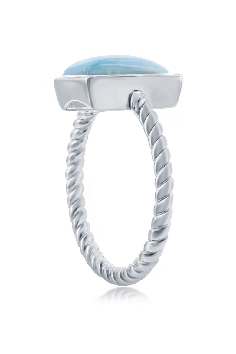 Sterling Silver Rectangle Larimar Ring, Alternate, color, BLUE