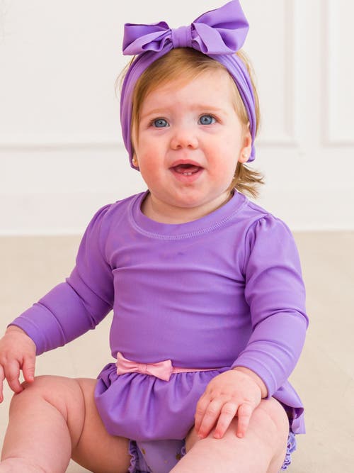 Rufflebutts Baby Girls Upf50+ Princess Long Sleeve Bow Skirted One Piece Swimsuit
