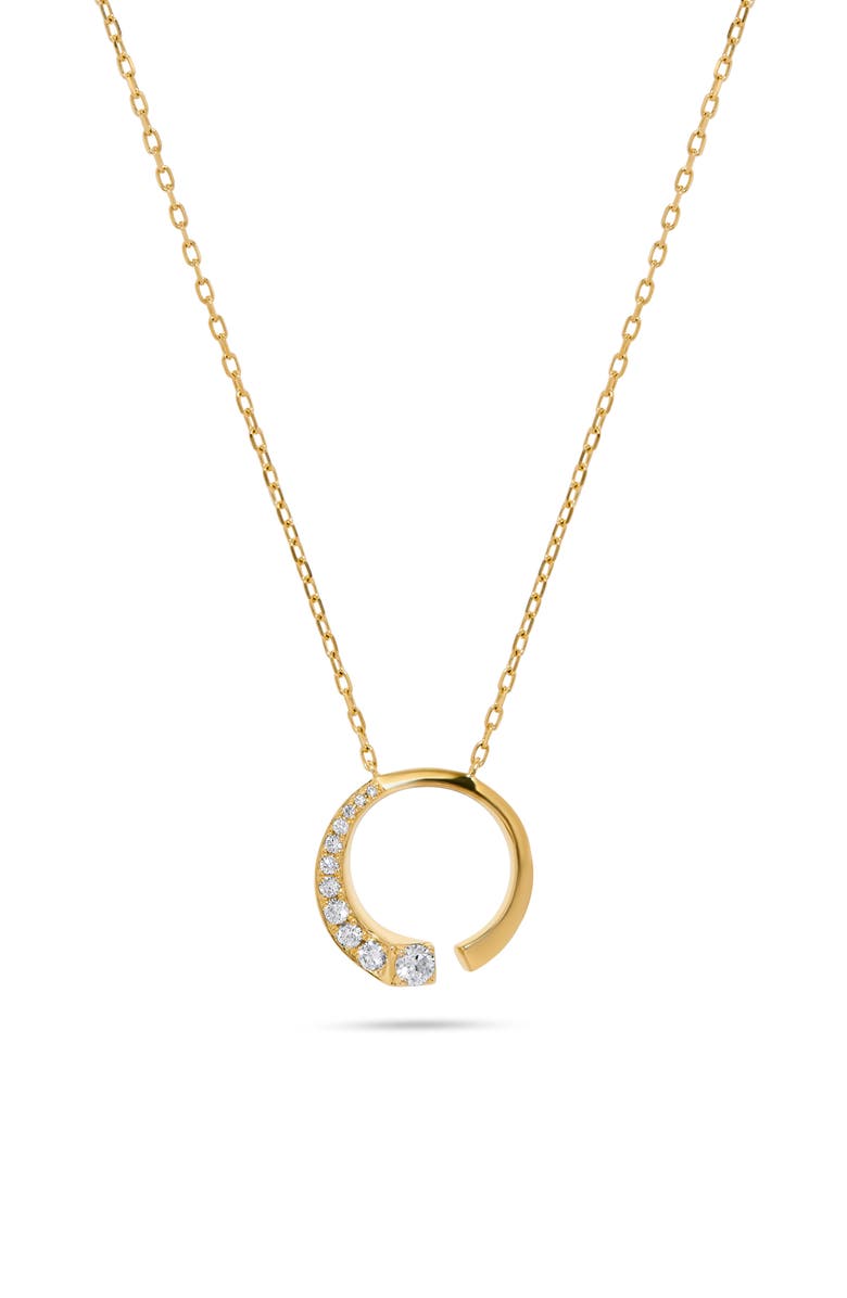 H.J. Namdar 14K Yellow Gold Graduated Diamond Circle Pendant Necklace, Main, color, Yellow Gold