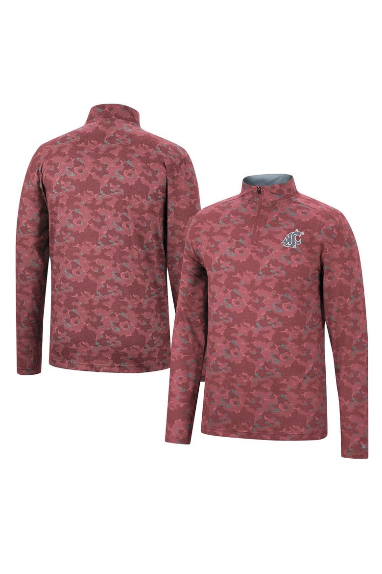 Men's Colosseum Crimson Washington State Cougars Tivo Quarter-Zip Jacket, Main, color, Crimson