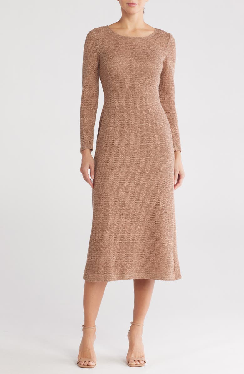 Connected Apparel Sweater Knit Midi Dress, Main, color, 