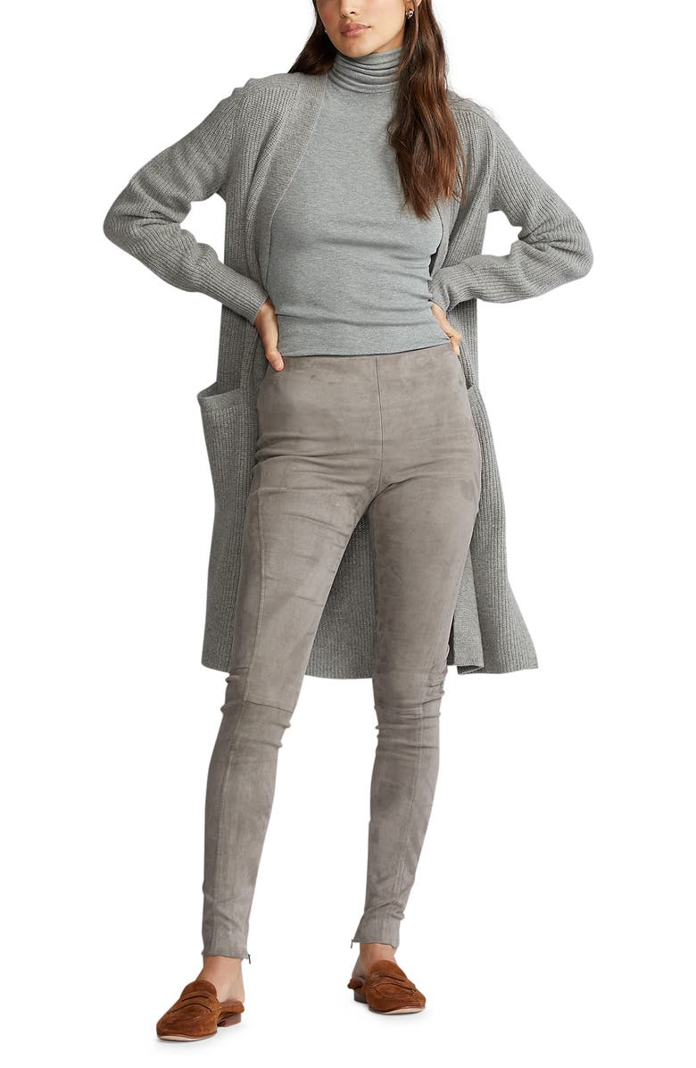 Polo Ralph Lauren Leland Suede Pull-On Skinny Pants, Alternate, color, 