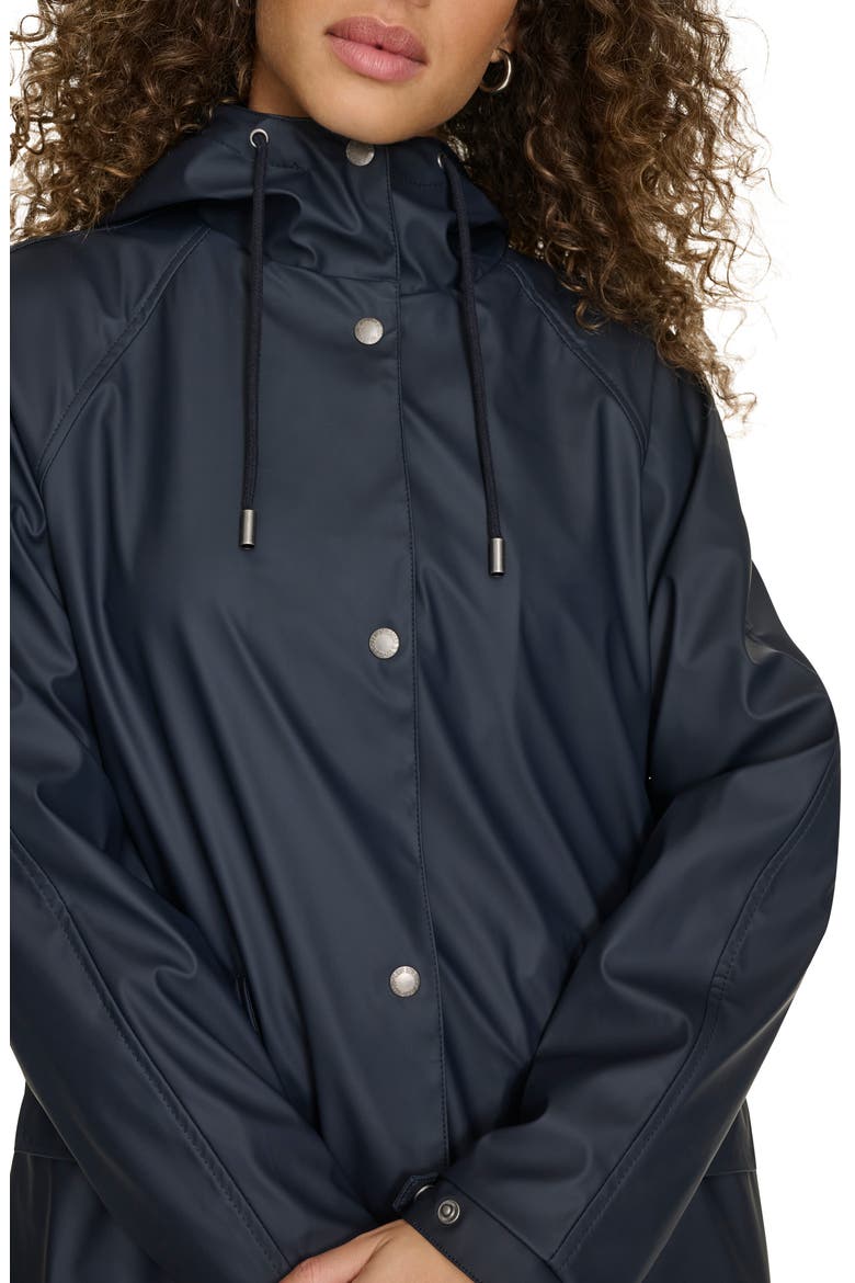 Water Resistant Hooded Long Rain Jacket, Alternate, color, NAVY