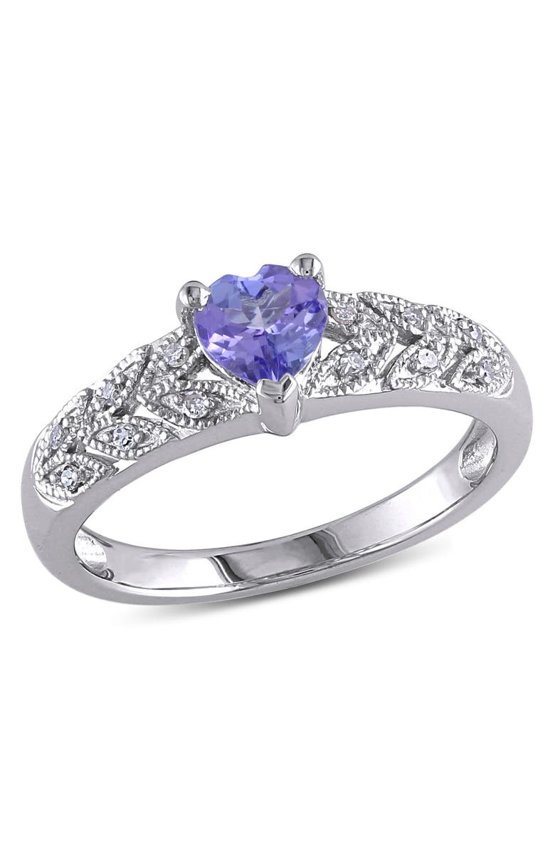 Julianna B. Tanzanite & Diamond Heart Ring, Main, color, Tanzanite