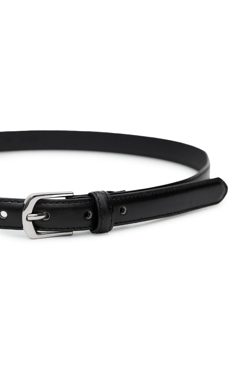 MANGO Leather Skinny Belt, Alternate, color,