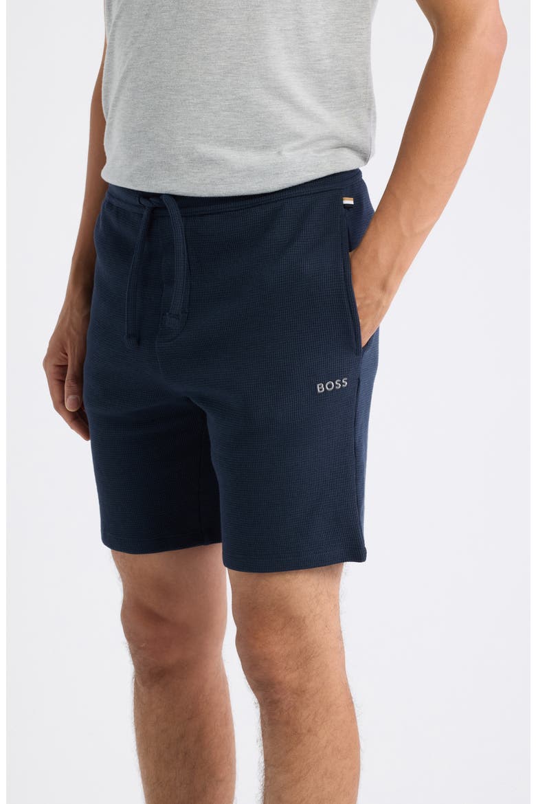 Waffle Knit Shorts, Alternate, color, DARK BLUE