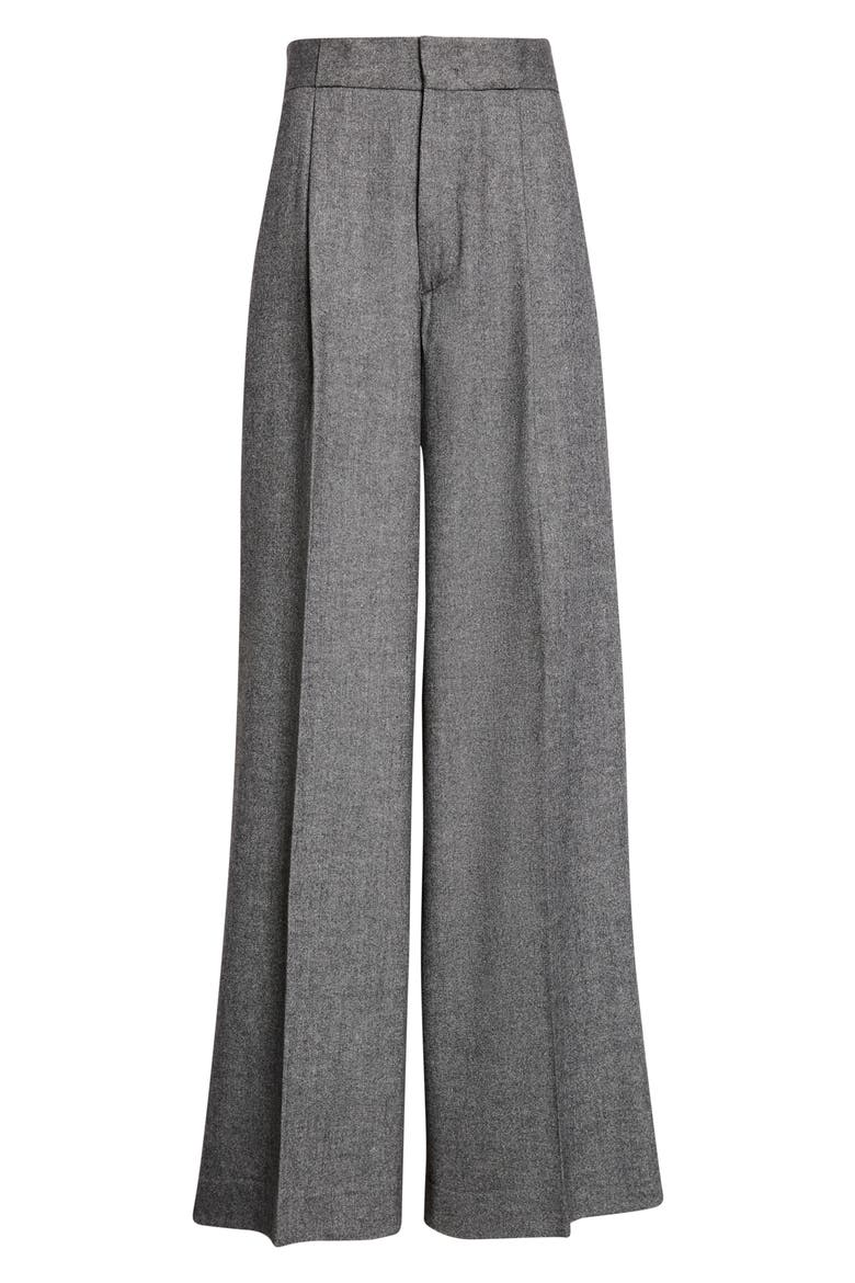 Bogart Pleated Stretch Virgin Wool & Cashmere Wide Leg Trousers, Main, color, SALE E PEPE GREY - 0950
