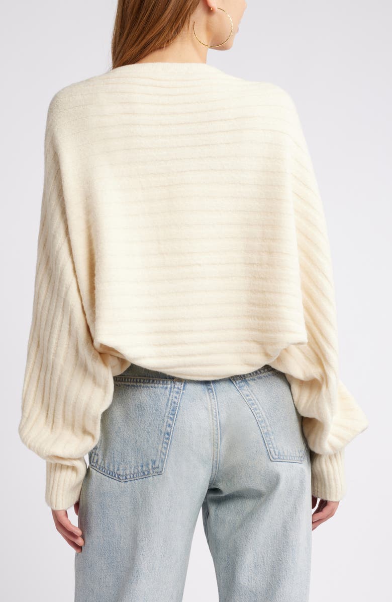 Open Edit Rib Bolero Sweater, Alternate, color, Ivory Dove