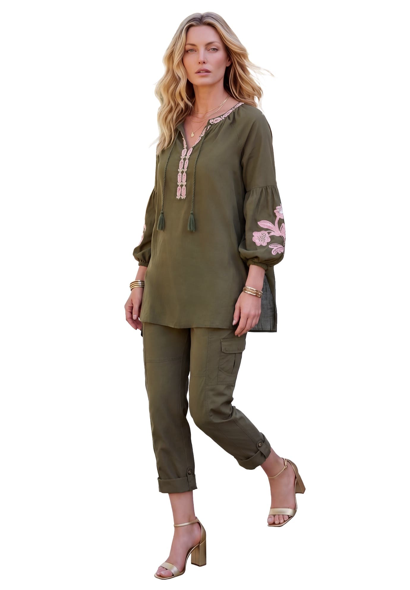 selected DARK OLIVE MEADOW FLORAL