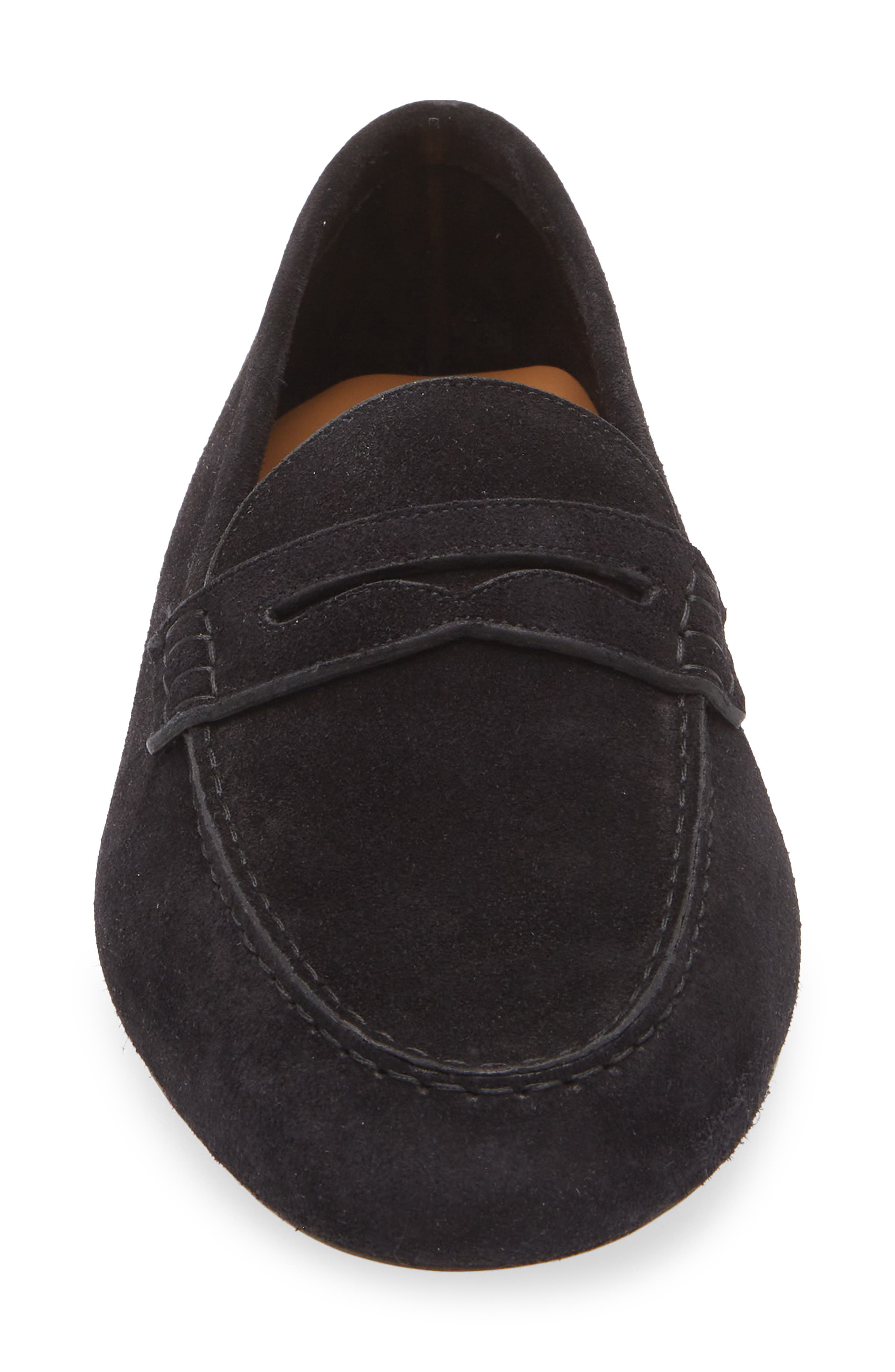 Ralph Lauren Purple Label Collins Suede Penny Loafer, Alternate, color, Black