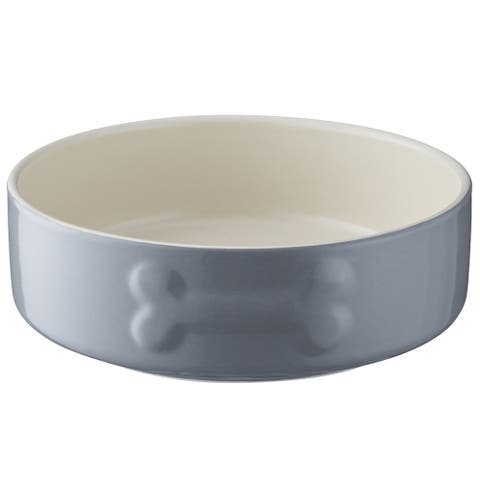 Embossed 17oz Bone Dog Food and Water Bowl