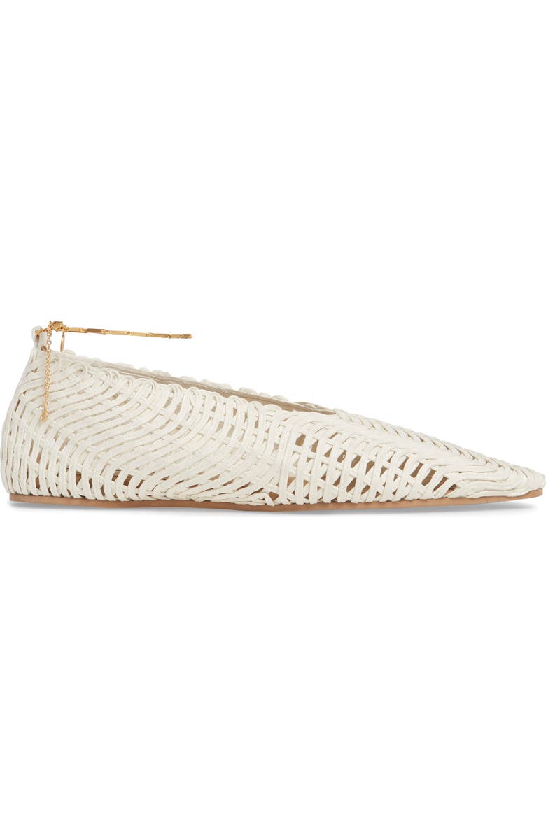 Stella McCartney Wicker Ballet Flat with Ankle Bracelet, Alternate, color,