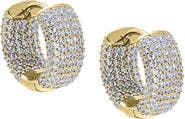 BY ADINA EDEN Mini Pave Wide Rounded Huggie Earring