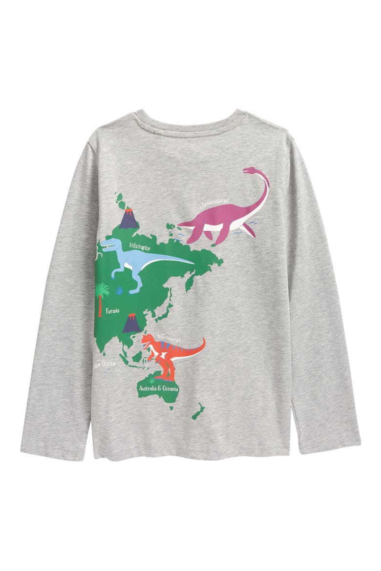 Kids' Educational Graphic Pullover, Alternate, color, GREY MARL DINO MAP