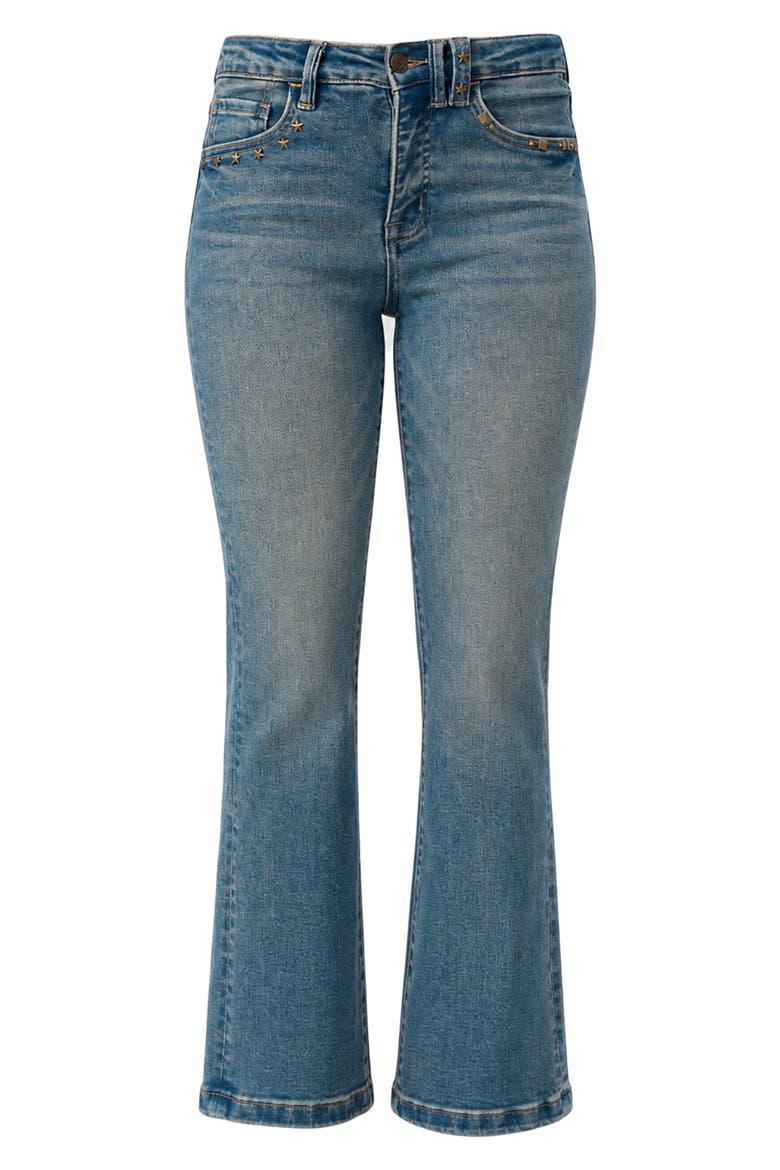 Star Rivet Mid Rise Flare Jeans, Alternate, color, VINTAGE MEDIUM BLUE