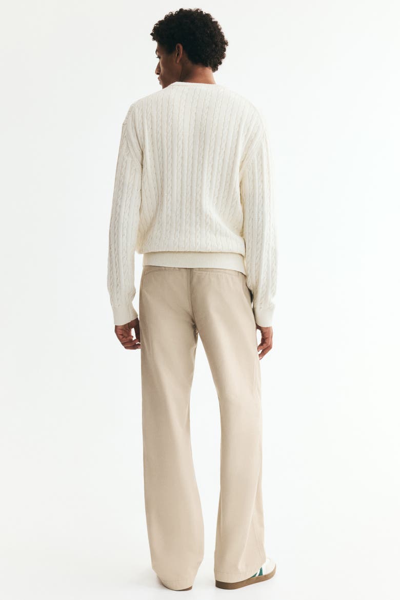 Relaxed-Fit Cotton Chinos, Alternate, color, Light beige