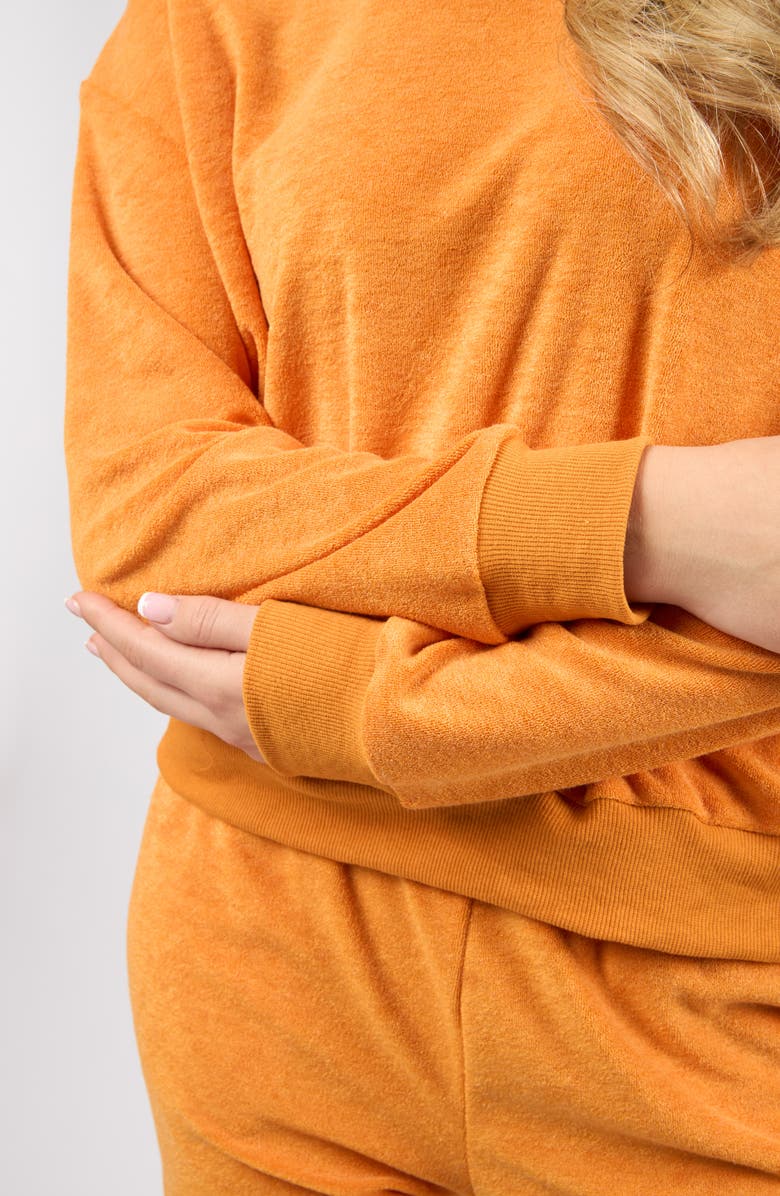 Viens Avec Moi Terry Cloth Sweatshirt, Alternate, color, Orange