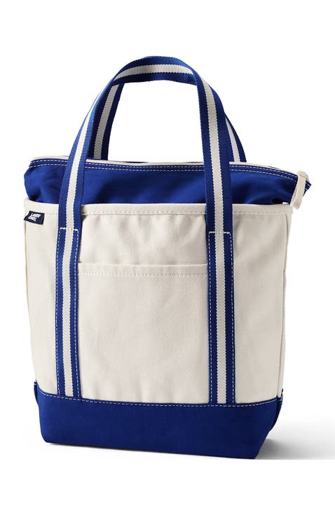 Medium Denim Zip Top Tote Bag