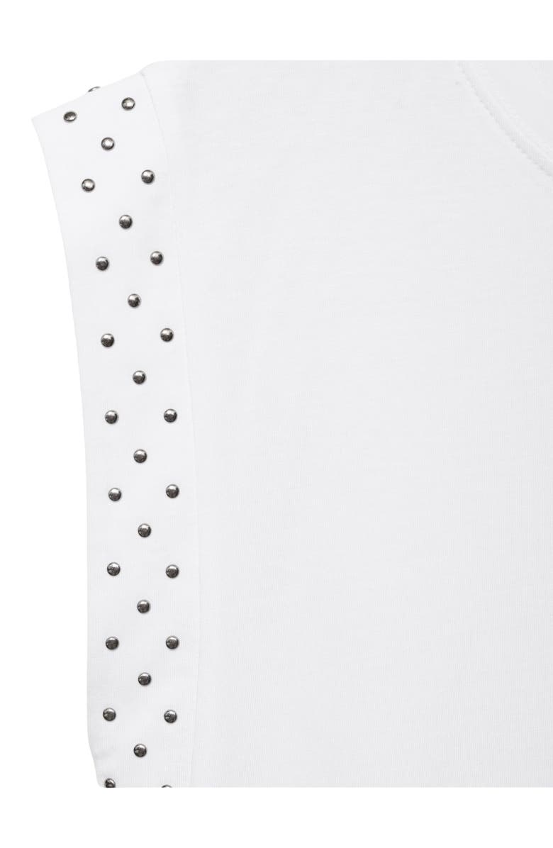MANGO Studded Cap Sleeve T-Shirt, Alternate, color, White
