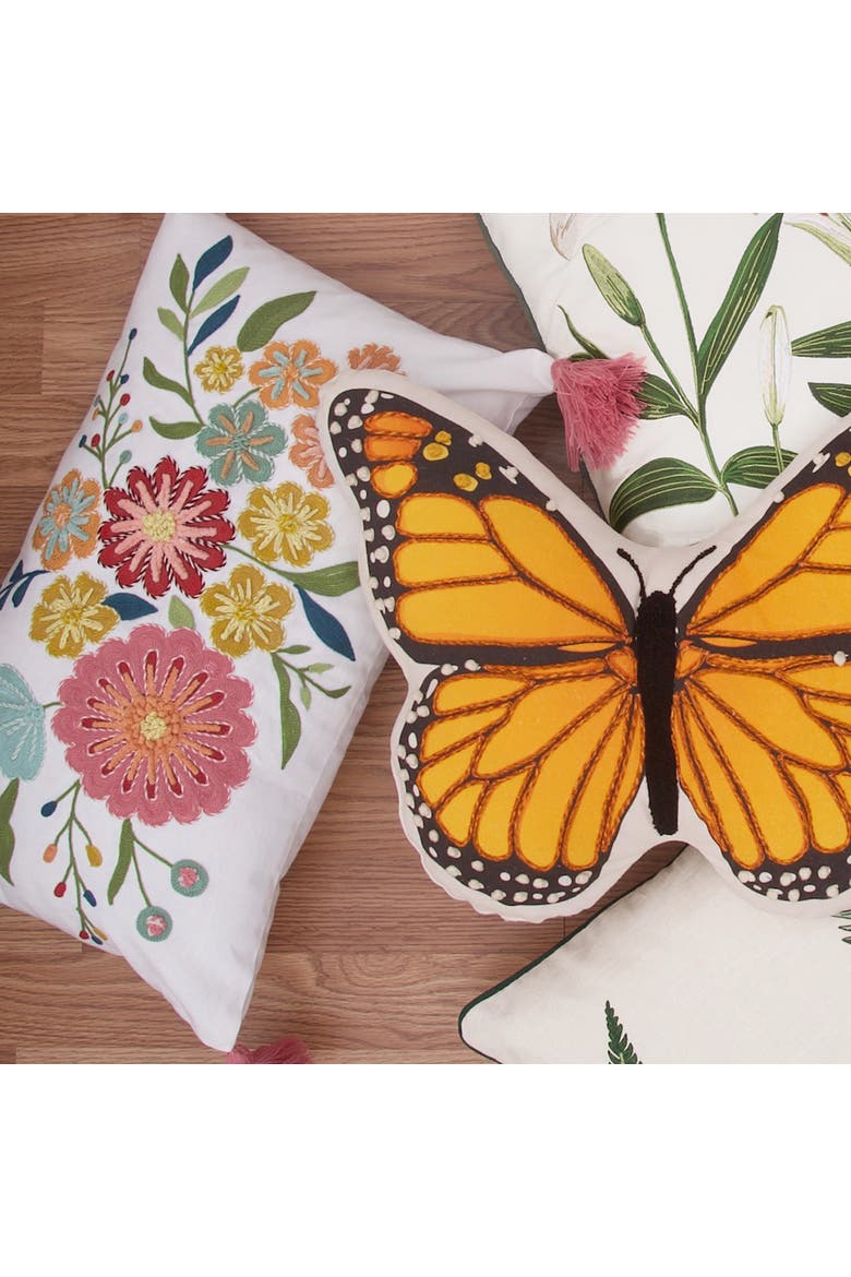 Aditi Floral Botanical Cotton Blend Accent Pillow 14" x 22", Alternate, color, Pink