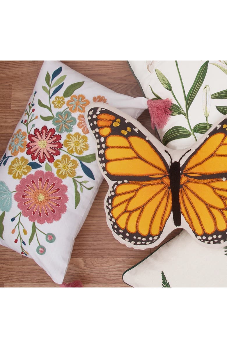 carol & frank Aditi Floral Botanical Cotton Blend Accent Pillow 14" x 22", Alternate, color, Pink