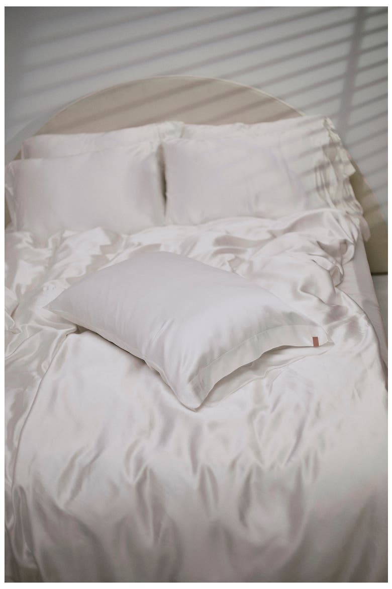 Washable Silk Pillowcase, Alternate, color, TRANQUIL WHITE