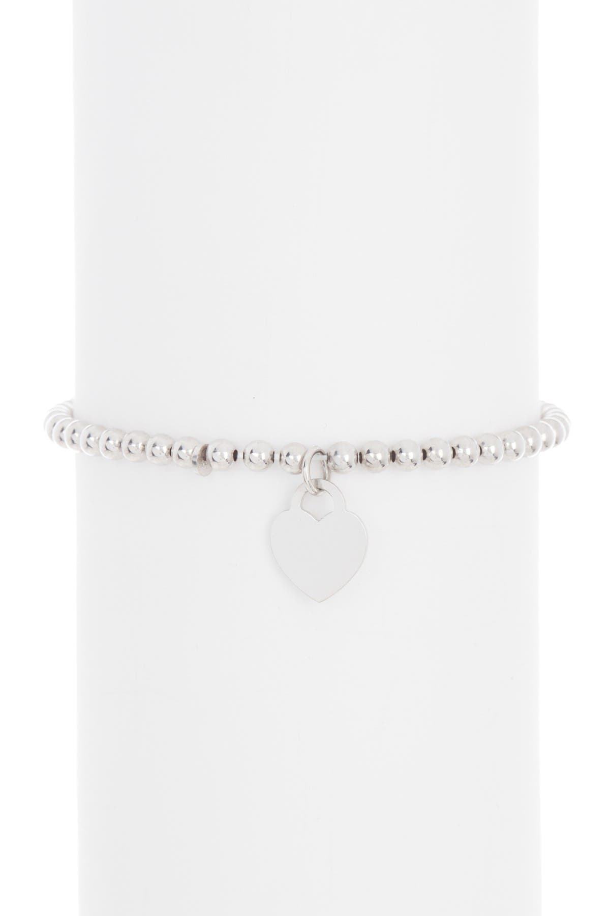 Adornia Ball Bead Heart Charm Bracelet