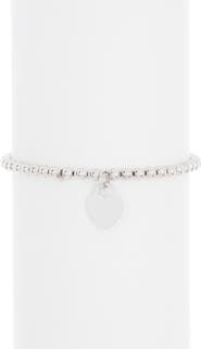 Adornia Ball Bead Heart Charm Bracelet