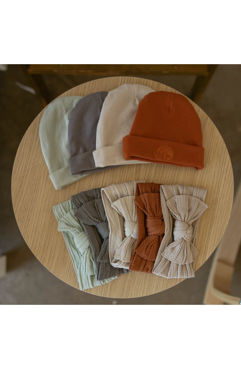 Parker Baby Co. Cable Knit Knotted Headbands, Alternate, color, Pebble Set