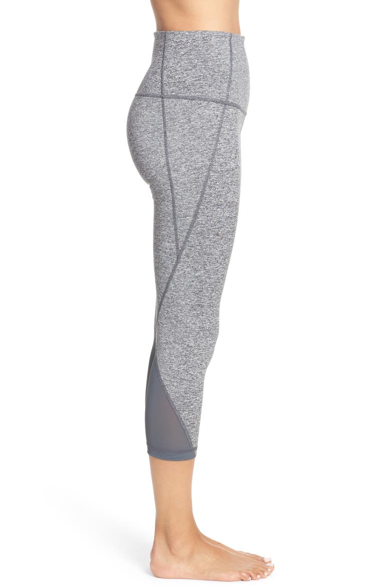 'Hatha' High Waist Crop Leggings, Alternate, color, GREY GRAPHITE MELANGE