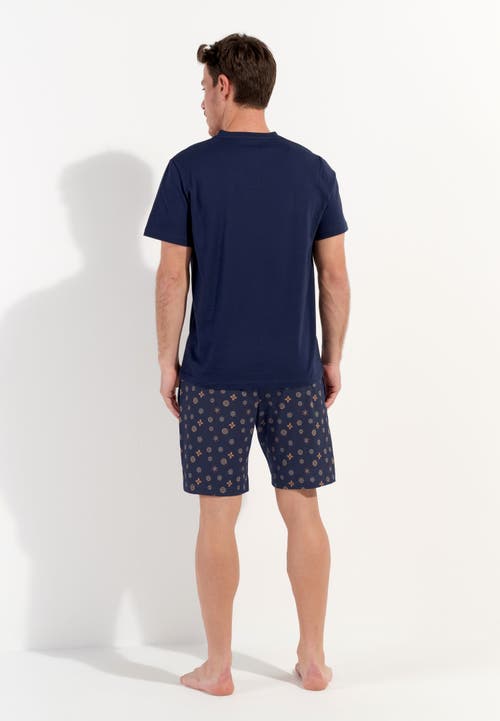 Hom Mandala Short Sleepwear In Navy Print