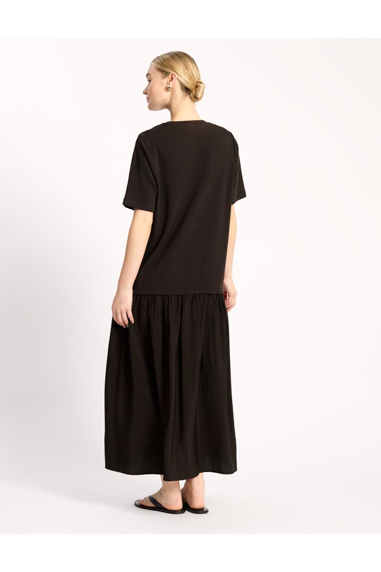 Boxy Crew Neck Maxi Dress, Alternate, color, Chocolate