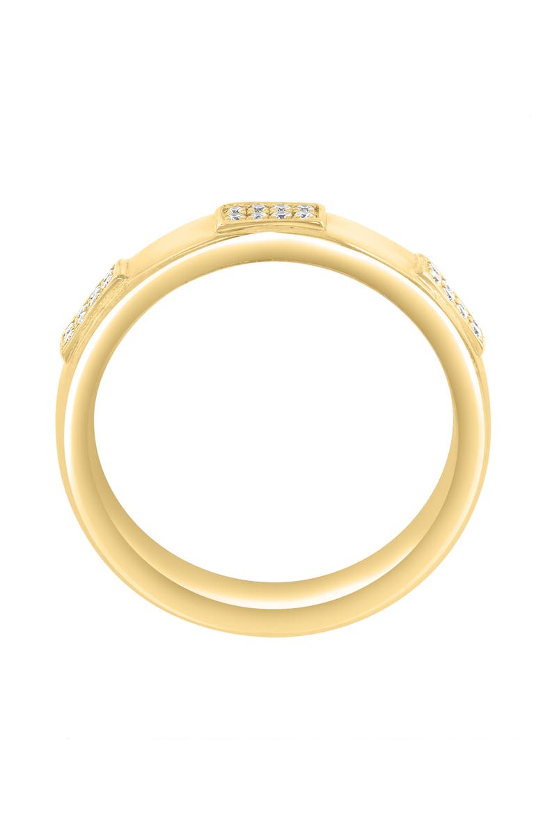 925 Gold Plated Silver Diamond Bar Station Band, Alternate, color, 14K Gold Plate