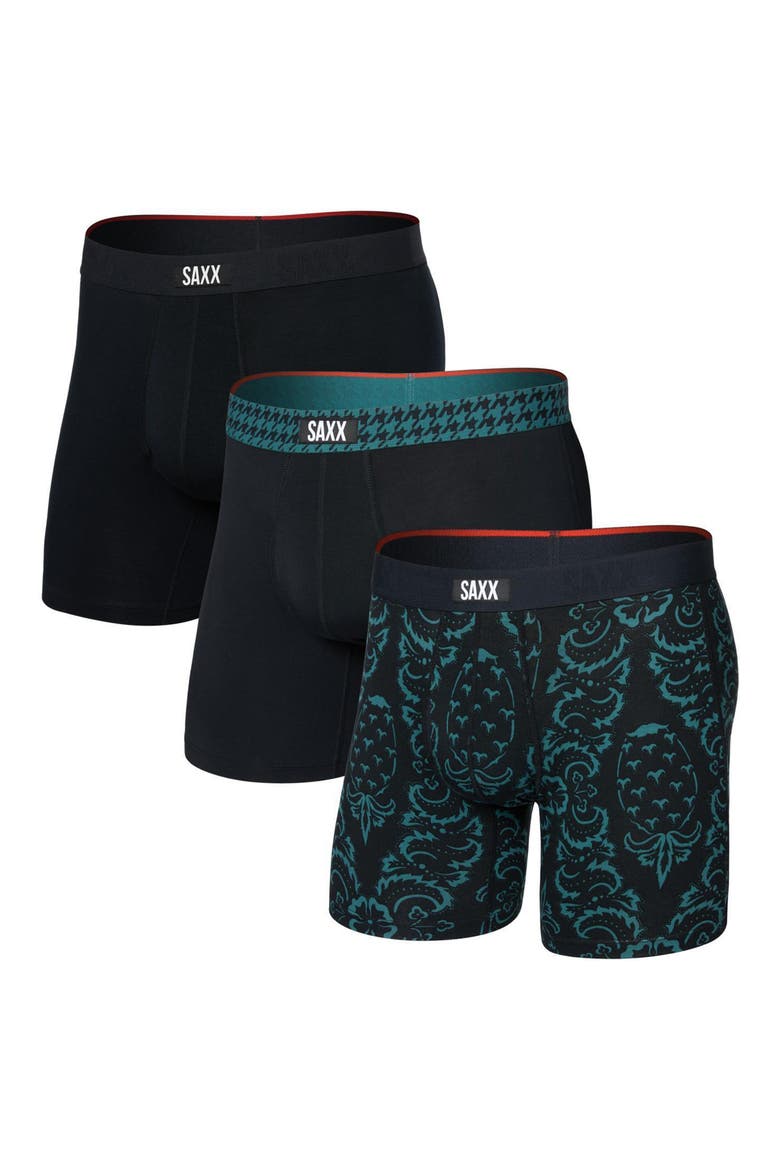 Vibe Xtra Boxer Briefs, Main, color, PINEAPPLE/ HOUNDSTOOTH/ BLACK