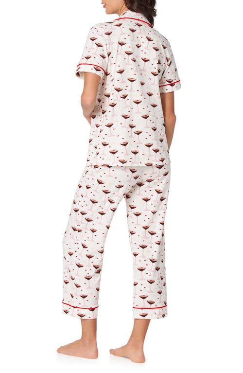 Bedhead Pajamas Print Stretch Organic Cotton Crop Pajamas In White