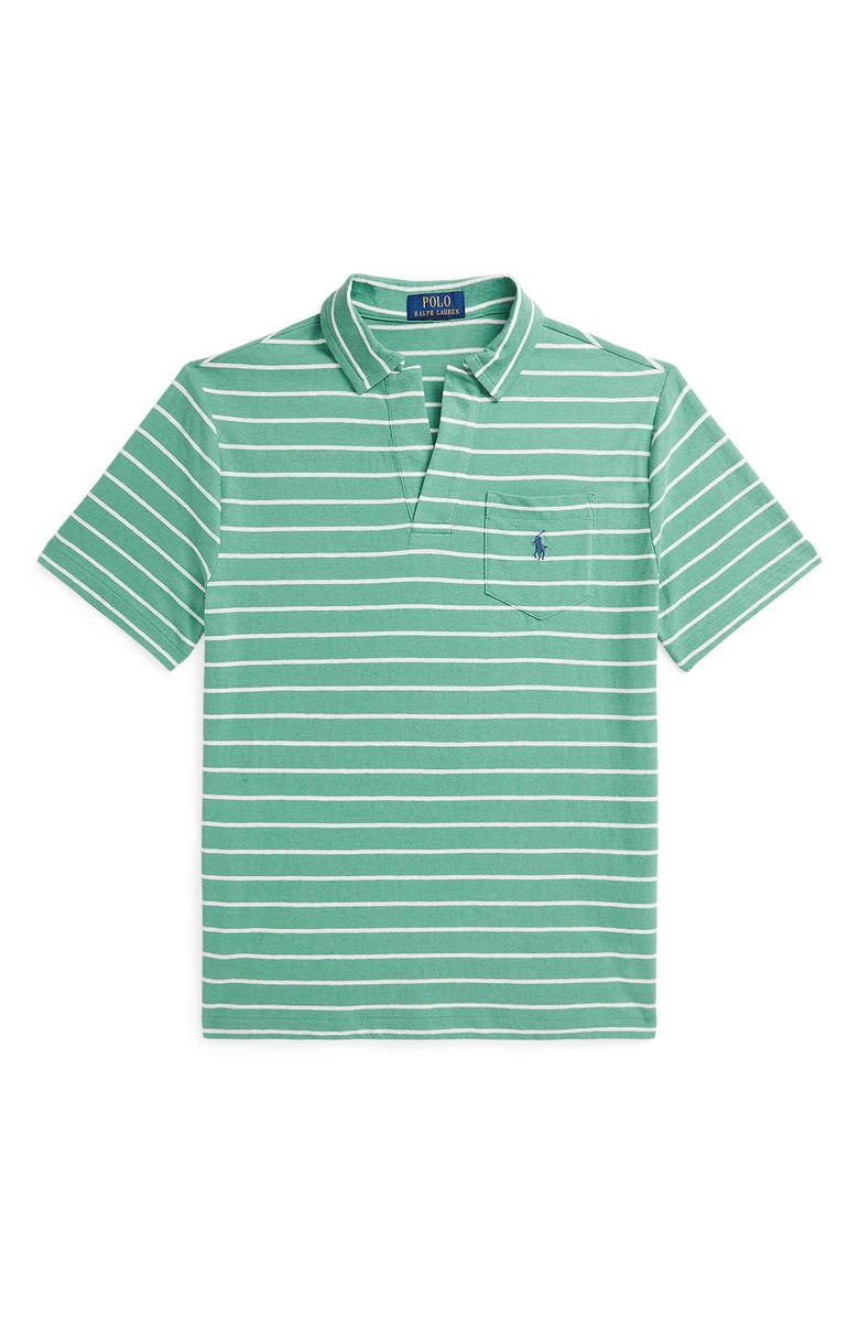 Polo Ralph Lauren Kids' Stripe Cotton & Linen Pocket Polo, Main, color,