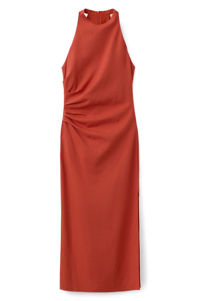 Draped Sleeveless Midi Dress, Main, color, ORANGE