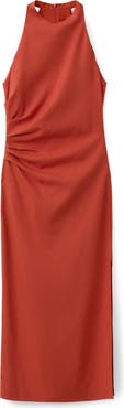 MANGO Draped Sleeveless Midi Dress