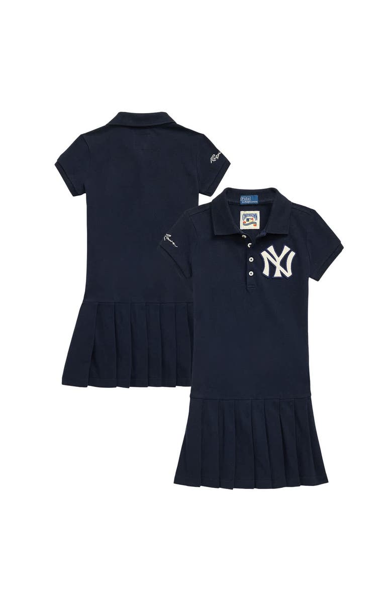 Polo Ralph Lauren Toddler Polo Ralph Lauren Navy Yankees Polo Dress, Main, color,
