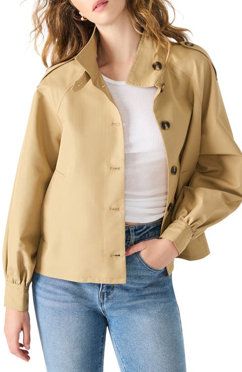 Kaylee Cotton Blend Crop Trench Coat