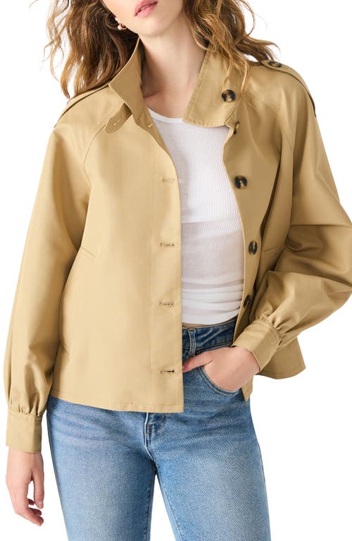 Steve Madden Kaylee Cotton Blend Crop Trench Coat In Neutral