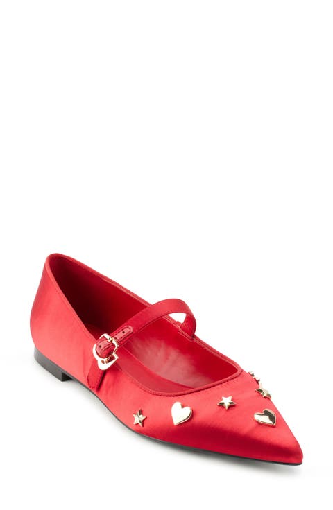 Veyda Pointed Toe Mary Jane Flat (Women)