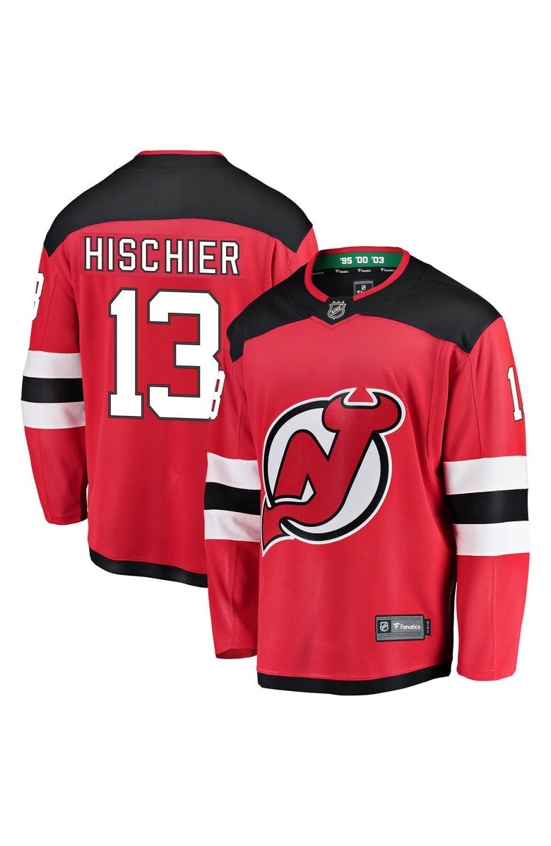 FANATICS Youth Fanatics Branded Nico Hischier Red New Jersey Devils Home Breakaway Player Jersey, Main, color, Red